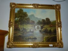 Gilt Framed Print Depicting Country Scenes