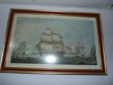 Framed Print Depicting HMS Victory Leaving Spithead in 1791