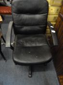 Black Leatherette Swivel Chair
