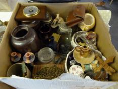 Box containing Glass Jars - etc
