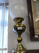 Brass Lamp with Glass Shade