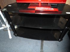 Black Glass & Chrome Television Stand