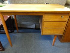 Light Wood Desk with 3 Drawers