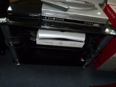 Black Glass & Chrome Television Stand