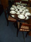Mahogany Dining Table with 4 Upholstered Chairs