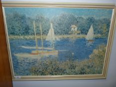 Framed Print Depicting Yachts