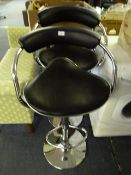 *2 Black and Chrome Gas Lift Bar Stools