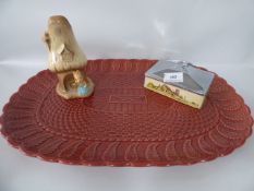 Sylvac Rabbit Figurine - Royal Winton Butter Dish & Large Platter