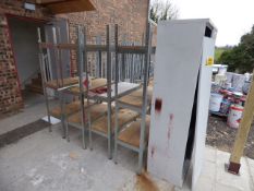*4 Bays of Galvanized Light Duty Shelving and 6ft Stationary Cabinet