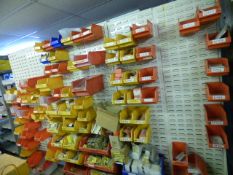 *Lin Bin Storage Rack and Bins containing Square D and other Components