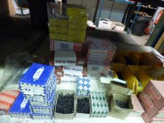 *Shelf containing Assorted Black Japanned - Brass and other Wood Screws