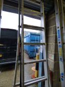 *18 Rung Wide Base Double Extending Ladder