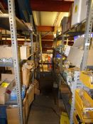 *6 Bays of Grey Dexion Style Shelving Containing Various Relays - Galvanised Clips - MCB's -