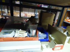 *Shelf containing Assorted Glass Fuses - Wood Screws - European Sockets - Low Voltage Lighting etc