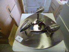 *2 Knightsbridge 60103 Brushed Stainless Steel 3 Head Spotlamp Unit