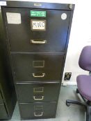 *4 Drawer Fullscap Filing Cabinet - Green and Brass Handles