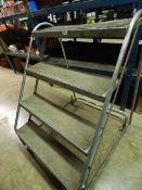*Pair of Mobile 4 Tread Tubular Steel Steps