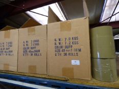 *3 Boxes and Loose Rolls of Buff Parcel Tape