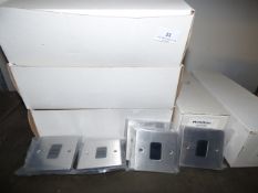*8 Boxes of Hamilton Sheer Satin Stainless Steel Single Gang Telephone Fronts