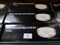 *2 IP65 Round Bulkhead Light Fittings - Black