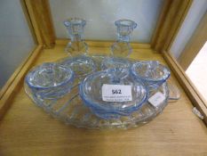Blue Glass Dressing Table Set