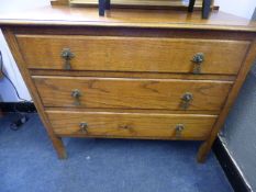 Oak Chest of 3 Drawers