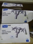 *3 Sets of Plumbsure Azure Basin and Bath Taps