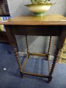 Oak Table on Barley Twist Legs