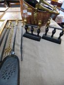Copper and Brass Coal Scuttle - Set of Fire Irons and Brass Toasting Fork