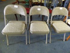 *3 Folding Chairs with Padded Seats and Backs