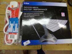*Indoor Digitop Performance Ariel and 2 Four Socket Extension Leads