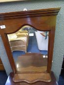 Mahogany Framed Bevelled Glass Mirror with Shelf