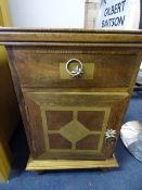 Mahogany Bed Side Cabinet with Inlaid Details