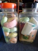 2 Tubs of Assorted Soaps & Bath Salts