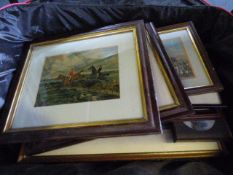 Pink Suitcase Containing Assorted Framed Prints