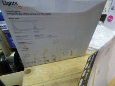 *Leamington Antique Brass Effect Swing Arm Floor Lamp