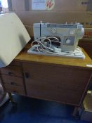 New Home Electric Sewing Machine with Teak Stand