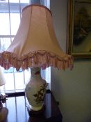 Ceramic Table Lamp with Pink Shade