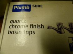 *Set of Plumbsure Quartz Chrome Basin Taps