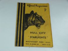Hull City V Starlights 1954