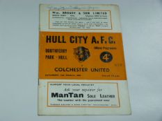 Hull City V Colchester United 1959