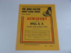 Dewsbury v H.K.R 1981 John Players Trophy Round 1