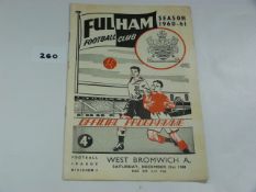 Fulham V W.B.A 1960