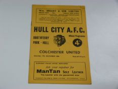 Hull City V Colchester 1960
