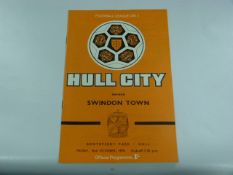 Hull City V Swindon Town 1970