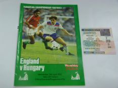 England V Hungary 1983 Match Ticket