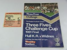 H.K.R v Widnes 1981 and Ticket