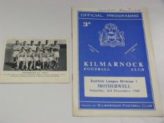 Kilmarnock 1960 Program and Team Photo