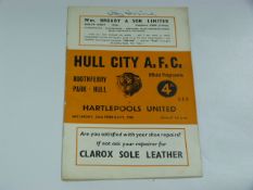 Hull City V Hartlepool United 1958