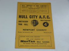 Hull City V Newport City 1960